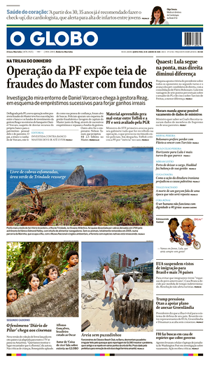 Prima pagina O Globo di oggi - Quotidiano estero
