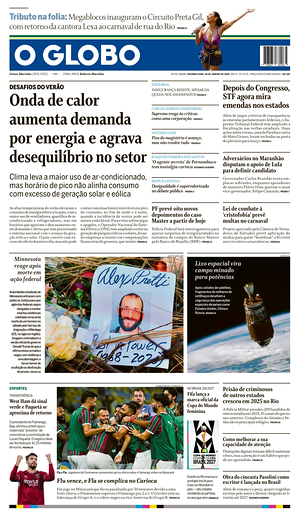 Prima pagina O Globo di oggi - Quotidiano estero
