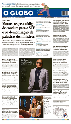 Prima pagina O Globo di oggi - Quotidiano estero