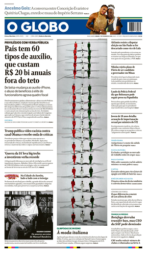 Prima pagina O Globo di oggi - Quotidiano estero