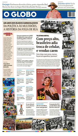 Prima pagina O Globo di oggi - Quotidiano estero