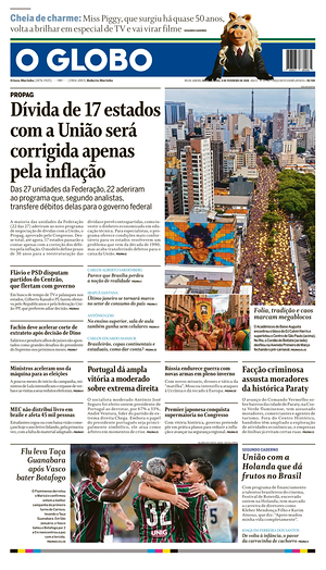 Prima pagina O Globo di oggi - Quotidiano estero