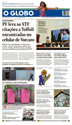 Prima pagina O Globo di oggi - Quotidiano estero