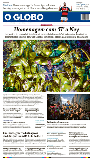 Prima pagina O Globo di oggi - Quotidiano estero