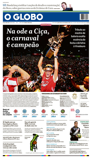 Prima pagina O Globo di oggi - Quotidiano estero