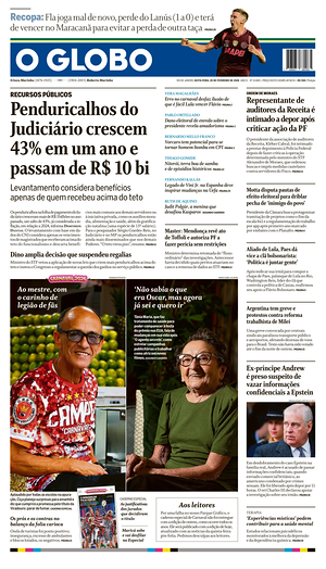 Prima pagina O Globo di oggi - Quotidiano estero