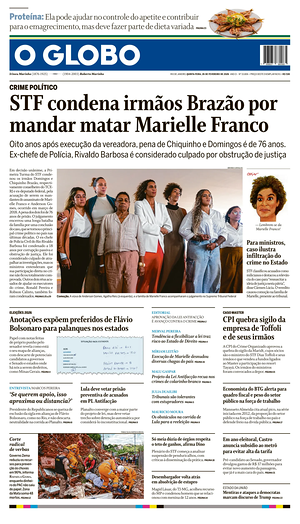 Prima pagina O Globo di oggi - Quotidiano estero