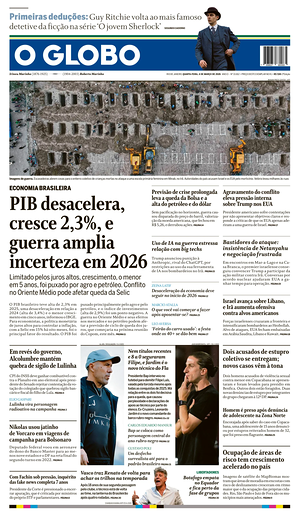 Prima pagina O Globo di oggi - Quotidiano estero