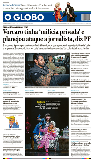 Prima pagina O Globo di oggi - Quotidiano estero