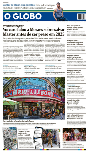 Prima pagina O Globo di oggi - Quotidiano estero