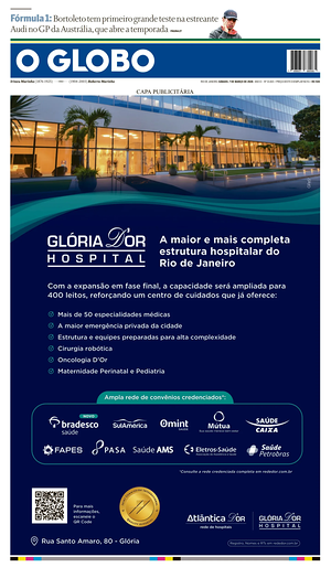 Prima pagina O Globo di oggi - Quotidiano estero