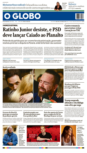 Prima pagina O Globo di oggi - Quotidiano estero