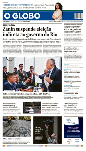 Prima pagina O Globo di oggi - Quotidiano estero