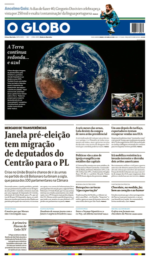 Prima pagina O Globo di oggi - Quotidiano estero