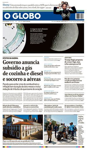 Prima pagina O Globo di oggi - Quotidiano estero