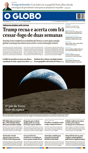 Prima pagina O Globo di oggi - Quotidiano estero