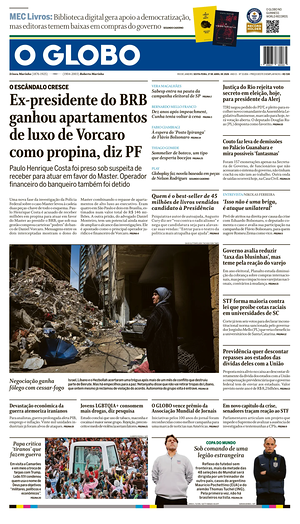 Prima pagina O Globo di oggi - Quotidiano estero