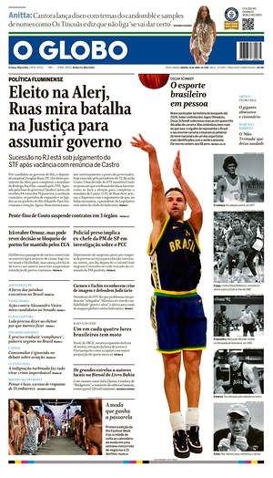 Prima pagina O Globo di oggi - Quotidiano estero