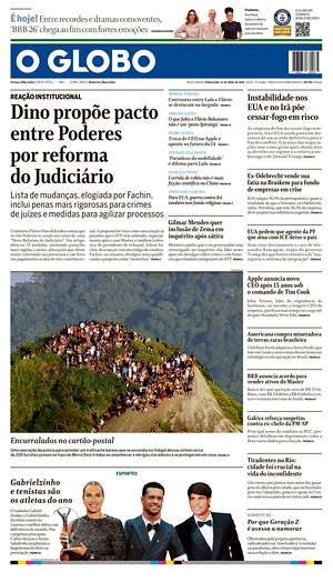 Prima pagina O Globo di oggi - Quotidiano estero