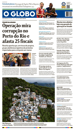 Prima pagina O Globo di oggi - Quotidiano estero