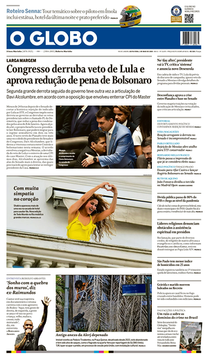 Prima pagina O Globo di oggi - Quotidiano estero