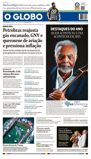 Prima pagina O Globo di oggi - Quotidiano estero
