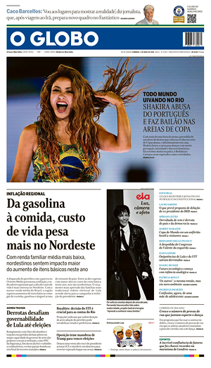 Prima pagina O Globo di oggi - Quotidiano estero