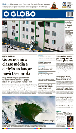 Prima pagina O Globo di oggi - Quotidiano estero