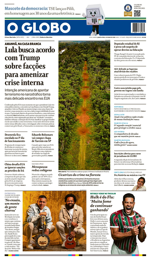 Prima pagina O Globo di oggi - Quotidiano estero