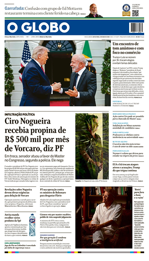 Prima pagina O Globo di oggi - Quotidiano estero