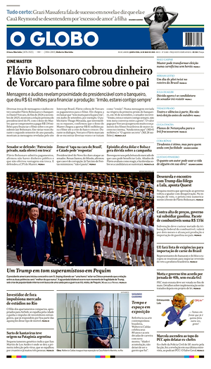 Prima pagina O Globo di oggi - Quotidiano estero