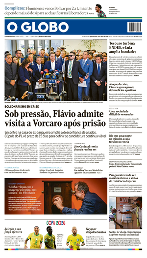 Prima pagina O Globo di oggi - Quotidiano estero