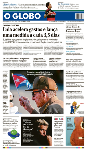 Prima pagina O Globo di oggi - Quotidiano estero