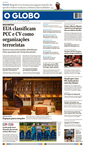 Prima pagina O Globo di oggi - Quotidiano estero