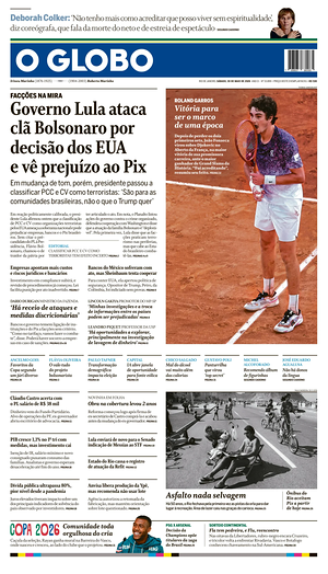 Prima pagina O Globo di oggi - Quotidiano estero