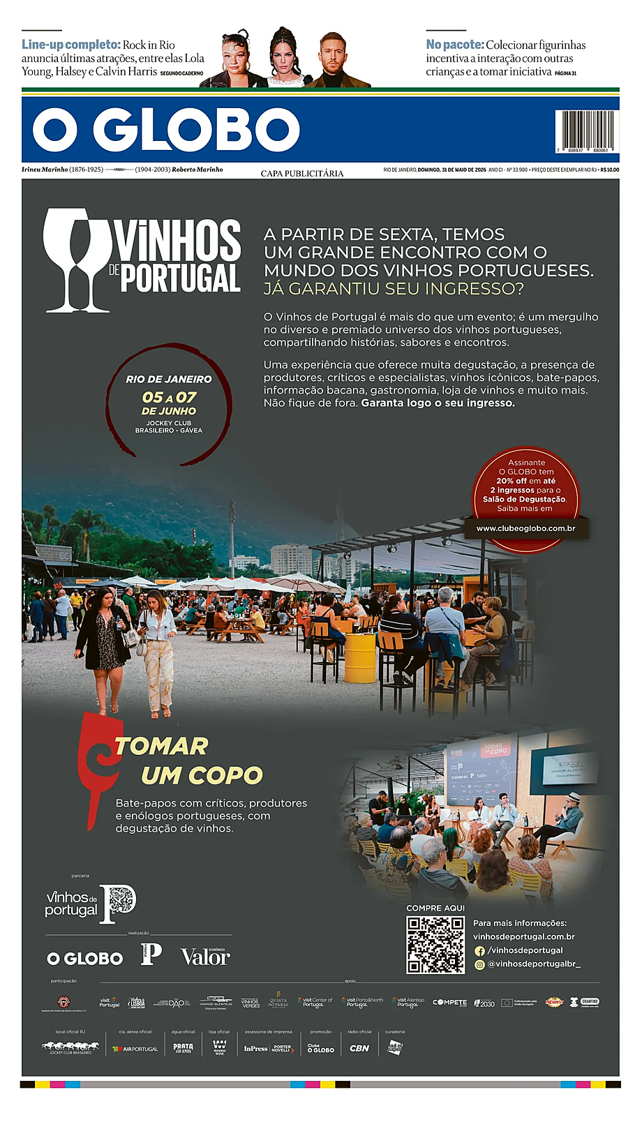 Prima pagina O Globo di oggi - Edicola 31 Maggio 2026