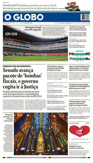 Prima pagina O Globo di oggi - Quotidiano estero