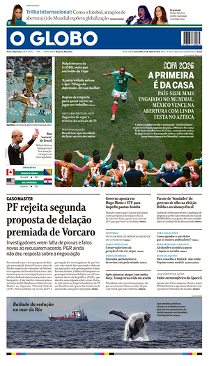 Prima pagina O Globo di oggi - Quotidiano estero
