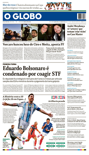 Prima pagina O Globo di oggi - Quotidiano estero