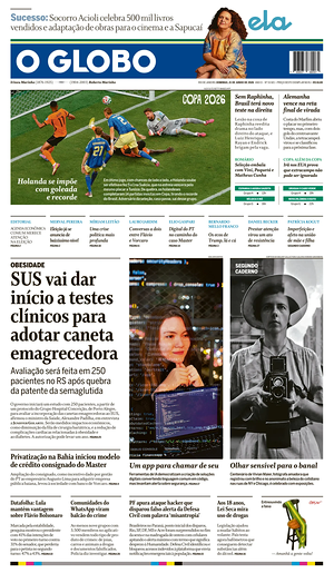 Prima pagina O Globo di oggi - Quotidiano estero