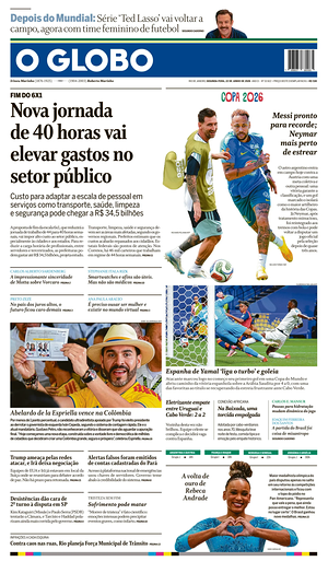 Prima pagina O Globo di oggi - Quotidiano estero