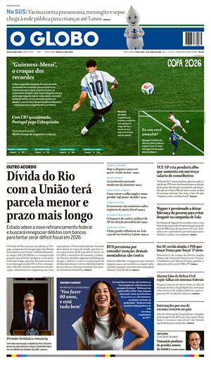 Prima pagina O Globo di oggi - Quotidiano estero