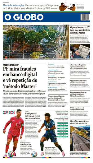 Prima pagina O Globo di oggi - Quotidiano estero