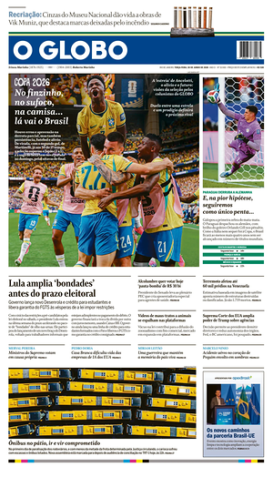 Prima pagina O Globo di oggi - Quotidiano estero