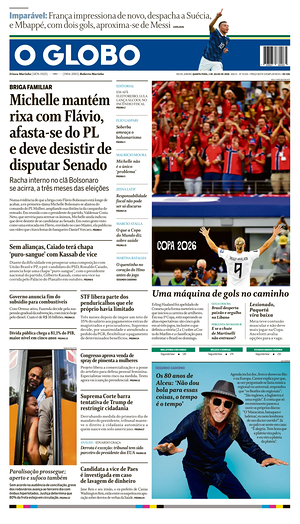 Prima pagina O Globo di oggi - Quotidiano estero