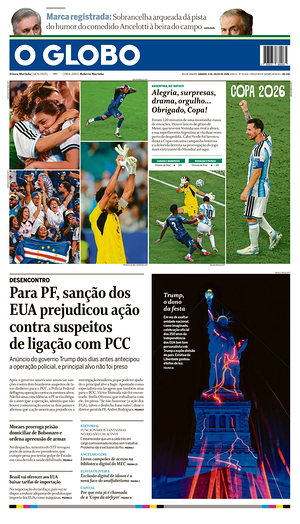 Prima pagina O Globo di oggi - Quotidiano estero