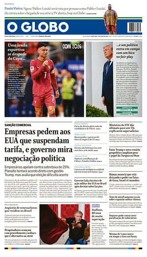 Prima pagina O Globo di oggi - Quotidiano estero