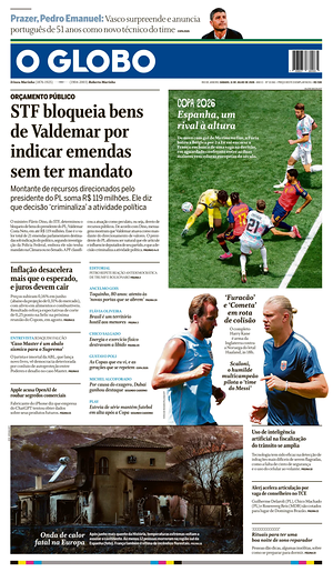Prima pagina O Globo di oggi - Quotidiano estero