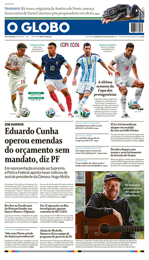 Prima pagina O Globo di oggi - Quotidiano estero