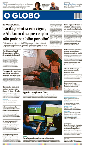 Prima pagina O Globo di oggi - Quotidiano estero